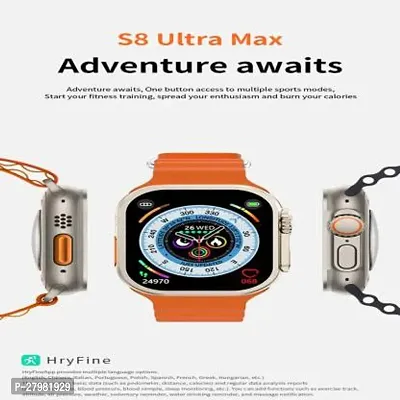 S8 Ultra Smart Watch Screen 200mah IP67 Waterproof Smartwatch With 1 Straps Smartwatchnbsp;nbsp;(Orange Strap, Free Size)-thumb0