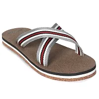 ECOMAN Ayurveda Yoga Wooden Slippers  Casual Flip-Flops For Men and Boys Vegan Friendly (Grey) Slippers For Men-thumb1