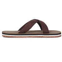 ECOMAN Ayurveda Yoga Wooden Slippers  Casual Flip-Flops For Men and Boys Vegan Friendly (Brown) Slippers For Men-thumb2