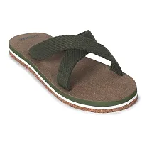 ECOMAN Ayurveda Yoga Wooden Slippers  Flip Flops For Men and Boys Vegan Friendly (Green). Slippers For Men-thumb1