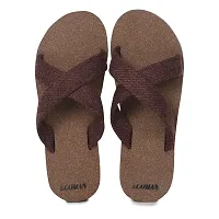 ECOMAN Ayurveda Yoga Wooden Slippers  Casual Flip-Flops For Men and Boys Vegan Friendly (Brown) Slippers For Men-thumb4