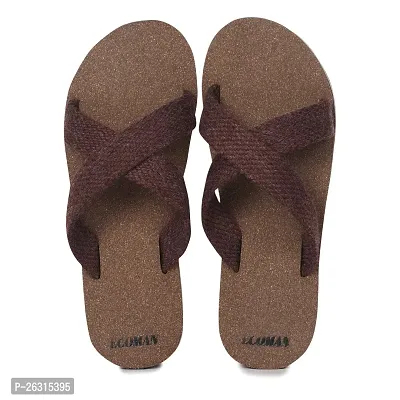 ECOMAN Ayurveda Yoga Wooden Slippers  Casual Flip-Flops For Men and Boys Vegan Friendly (Brown) Slippers For Men-thumb5