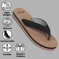 ECOMAN Wooden Slippers  Casual Flip Flop for men. (Black, numeric_8)-thumb1