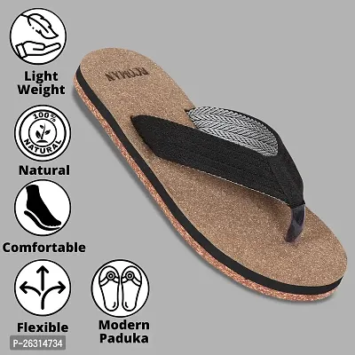 ECOMAN Wooden Slippers  Casual Flip Flop for men. (Black, numeric_8)-thumb2