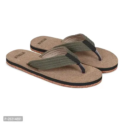 ECOMAN Wooden Slippers  Casual Flip Flop for men.