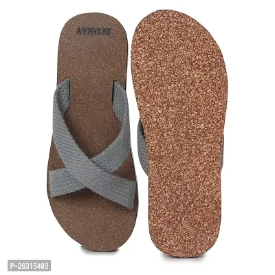 ECOMAN Ayurvedic Yoga Wooden Slippers  Casual Flip-Flops For Men and Boys Vegan Friendly (GREY).Slippers For Men-thumb5