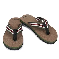 ECOMAN Ayurvedic Yoga Wooden casual Flip Flops Regular use Slippers for Men (BLACK/Green)-thumb2