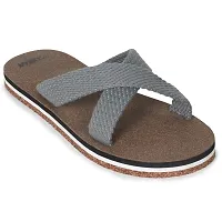 ECOMAN Ayurvedic Yoga Wooden Slippers  Casual Flip-Flops For Men and Boys Vegan Friendly (GREY).Slippers For Men-thumb2