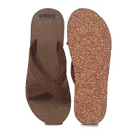 ECOMAN ayurveda yoga wooden slippers  casual flip-flops for men and boys vegan friendly (Light Brown)-thumb3