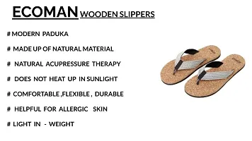 ECOMAN Ayurveda Yoga Wooden Slippers  Casual Flip Flop For Men  Boys Slipper For men-thumb4