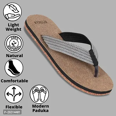 ECOMAN Wooden Slippers  Casual Flip Flop for men.-thumb2