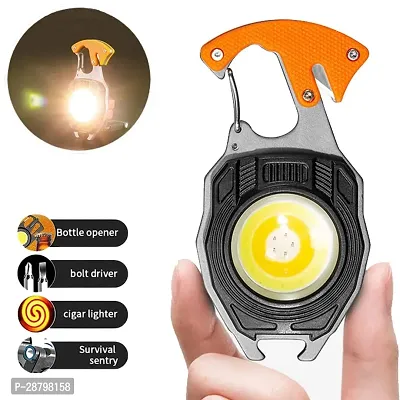 Arto Keychain LED Flashlights Magnet 800 Lumens COB Portable Emergency Light with Screwdriver,Bottle Opener,Rechargeable,Cigarette Lighter,Whistles,Outdoor,Camping,Hiking,Seat Belt Cutter (Pack of 1)-thumb3