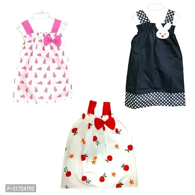 Stylish Cotton Frocks For Baby Pack of 3