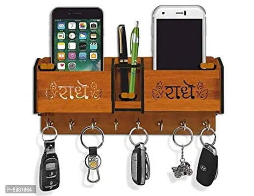 Key Holder Radhe Radhe Design with 2 Mobile Pocke