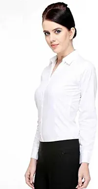 Stylish Fancy Roll- Up Sleeves Solid Rayon Regular Fit Shirt For Women-thumb3