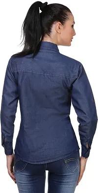 Stylish Fancy Denim Solid Regular Fit Shirt For Women-thumb3