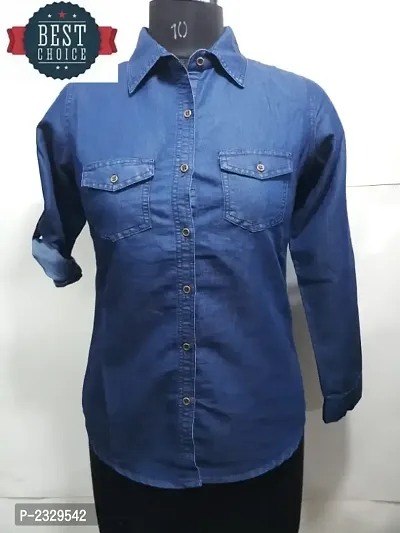 New Style Long Sleeve Women Casual Denim Shirts with Light Blue by Fly  Jeans - China Ladies Clothes and Girl Overshirt price | Made-in-China.com