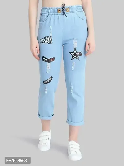 Patchwork  Light Blue Joggers-thumb0