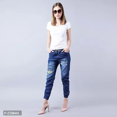 Blue Denim Printed Jeans-thumb0