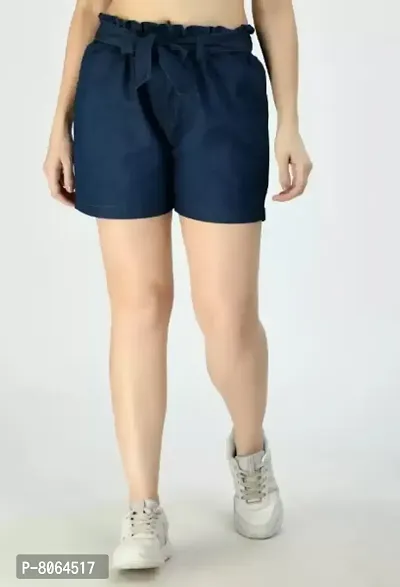 Classic Western Wear Denim Shorts For Women-thumb0