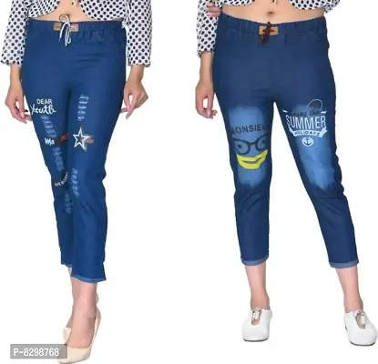 Stylish Skinny Blue Jeans Combo For Women Pack Of 2-thumb0