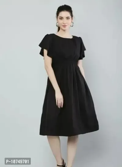 Stylish Crepe Dress for Women-thumb0