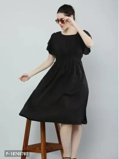 Stylish Crepe Dress for Women-thumb2