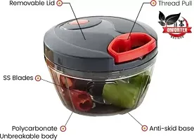 Useful Plastic Handy Chopper with 3 Blades for Chopping Fruits and Vegetables-450 ml-thumb1