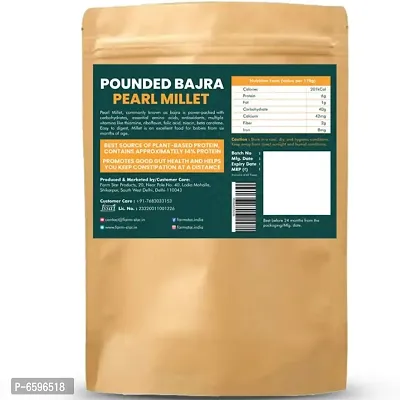 Organic- Pounded Bajra-Pearl Milletndash; 100% Whole Grain, good for Rabri (Raab), Dalia, Raita, Khichdi | Non-GMO, No Pesticide use, direct from farmers | 1950gm-thumb2