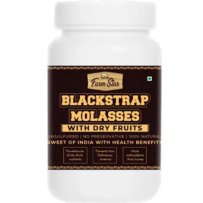 Blackstrap Molasses with Dry Fruits- Organic, Raw, Natural and Unsulphured