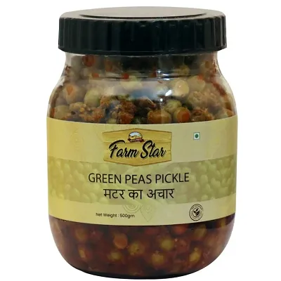 FARM STAR - GREEN PEAS PICKLE - Chick Pea Pickle - 500 gm