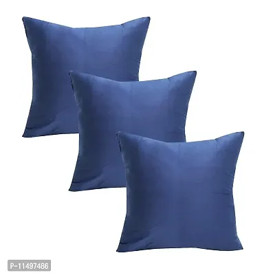 Pindia Set of 5 Blue Soft Polyester Fabric Washable Pillow Cover (16 X 16 Inch)