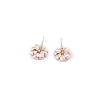 Romp Fashion Colorful Flowerets Golden Sparkling Stud Earrings For Girls And Women-thumb1