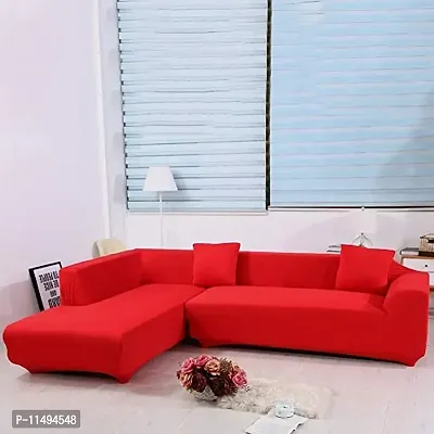 PINDIA Stretch Flexible Soft Cushion Cover (Red, 1 Pc)-thumb4