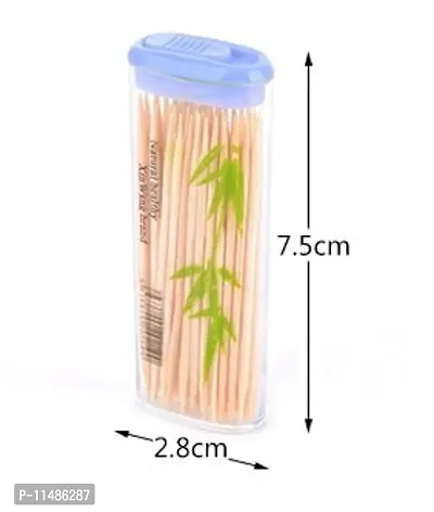 YUTIRITI 5 Box Bamboo Toothpick Portable Bottles Travel Restaurant Purpose-thumb3