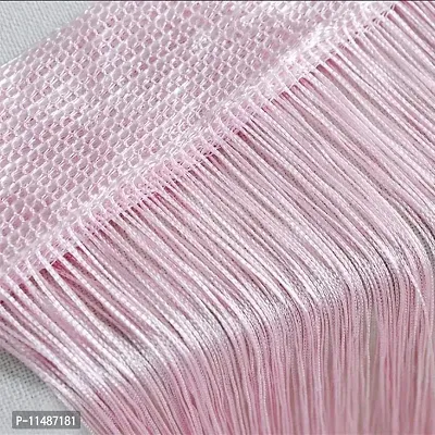 PINDIA Thread Curtain, 7 Feet, Baby Pink, Pack of 1-thumb0