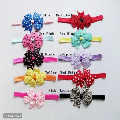 Rrimin Chiffon Satin Lace Head Band for Girls (Pack of 10) - Multicolor-thumb2