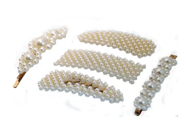 Pearl Stylish Hair Barrettes Design Hair Styling Clip Pin For Girls & Women
