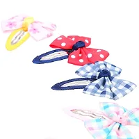 Mixed Bow-tie Kids Cotton Hair Snap Clips 12 Piece (Multicolour)-thumb4