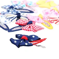 Mixed Bow-tie Kids Cotton Hair Snap Clips 12 Piece (Multicolour)-thumb1