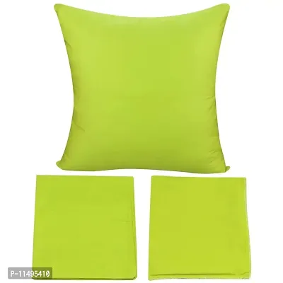 Pindia Set of 4 Green Soft Polyester Fabric Washable Pillow Cover (16 X 16 Inch)-thumb3