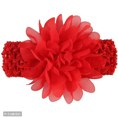 FOK 5 Pieces Chiffon Floral Elastic Head Hair Band for Babies and Kids - Multicolor-thumb3