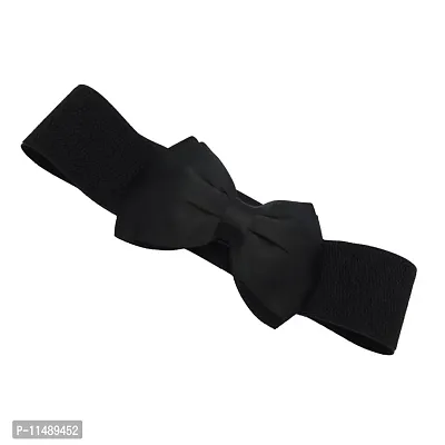 Generic Women's Bowknot Waist Belt (E_55003011,Black,Free Size)