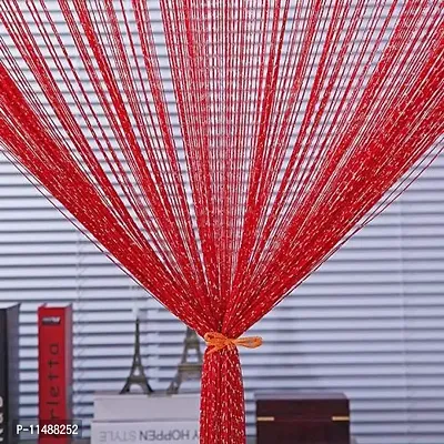 PINDIA Decorative Thread Curtain (9FT, Sparkle Red)-thumb2