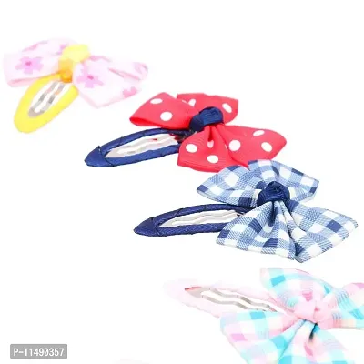 FOK Bowtie Snap Tic-Tac Hair Clips for Baby Girls (12 Pieces)-thumb4