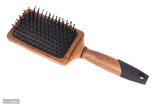 FOK Wooden Rectangular Cushion Paddle Hair Brush