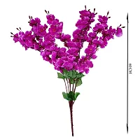 PINDIA Artificial 9 Stems Purple Blossoms Flower Plant for Home and Office D?cor (Size 23.5 inchs/ 60 cms, Purple)-thumb1