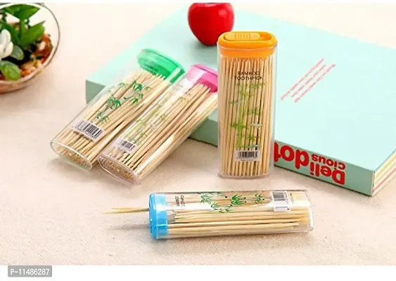 YUTIRITI 5 Box Bamboo Toothpick Portable Bottles Travel Restaurant Purpose-thumb0