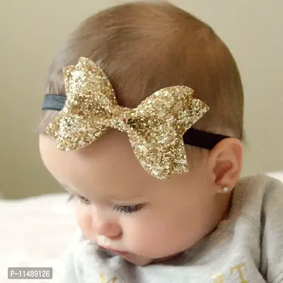 FOK Sparkling Bows Glitter Sequins Hairband Clips for Kids and Girls (Random Colour, 2 Pieces)