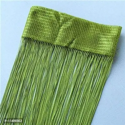 PINDIA Thread Curtain (Green, 7 Feet)